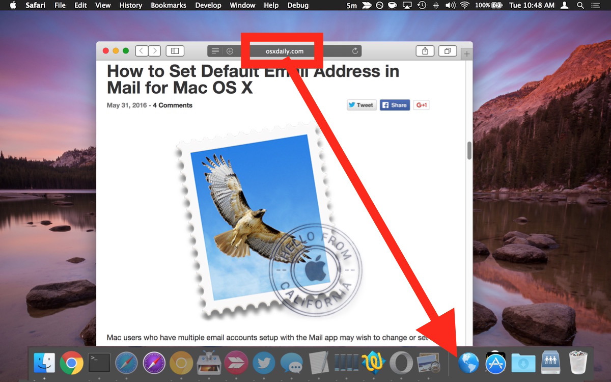 Добавьте ярлык веб-сайта в Dock в Mac OS X