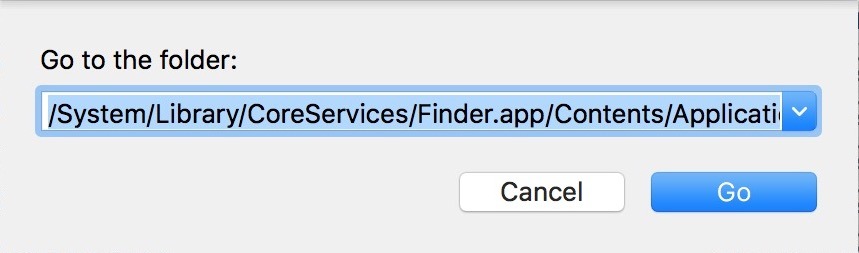 Перейдите в папку CoreServices для Finder, чтобы найти приложение AirDrop.