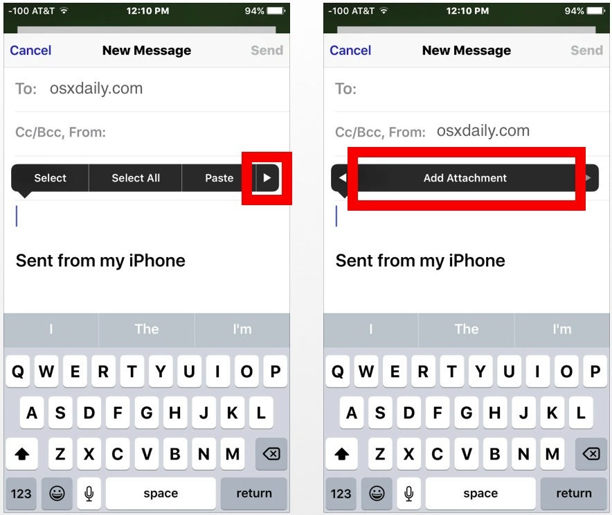 Добавление приложения в электронную почту в приложении iOS Mail