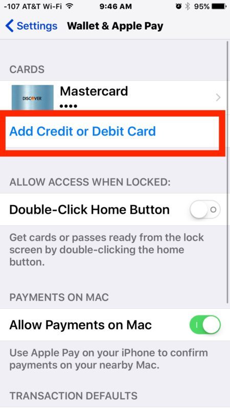 Добавить новые карты в Apple Pay