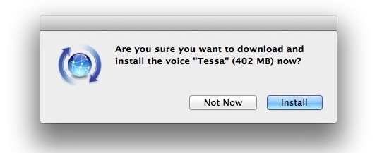 Загрузка новых голосов Lion Mac OS X