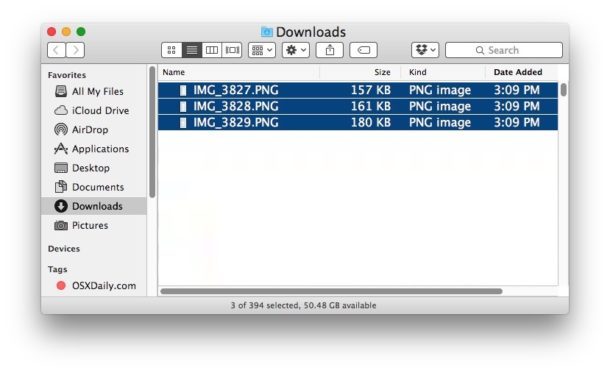 AirDropped файлы с iPhone на Mac