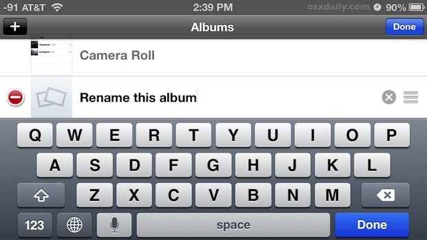 Переименуйте фотоальбом на iPhone и iPod touch