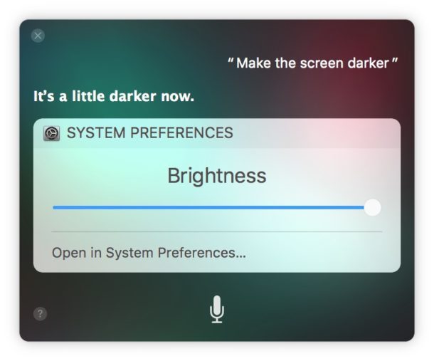 Как сделать экран темнее на Mac с помощью голосовых команд Siri