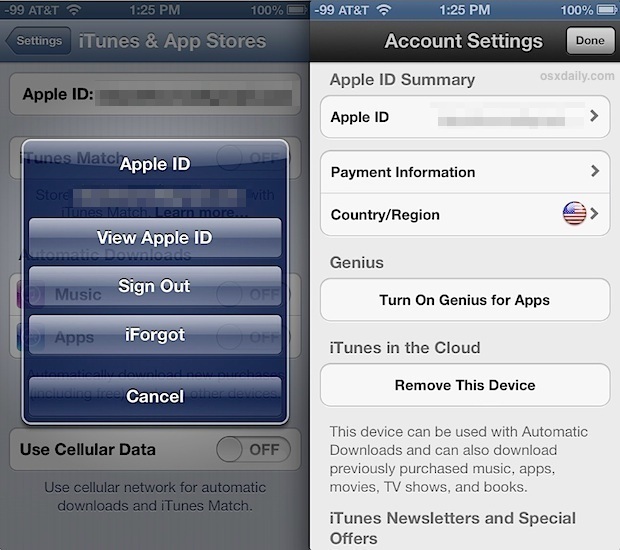 Измените ассоциацию Apple ID Country для iTunes и App Store