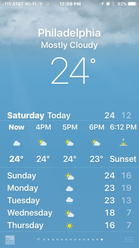 Изменение формата градусов погоды на iPhone