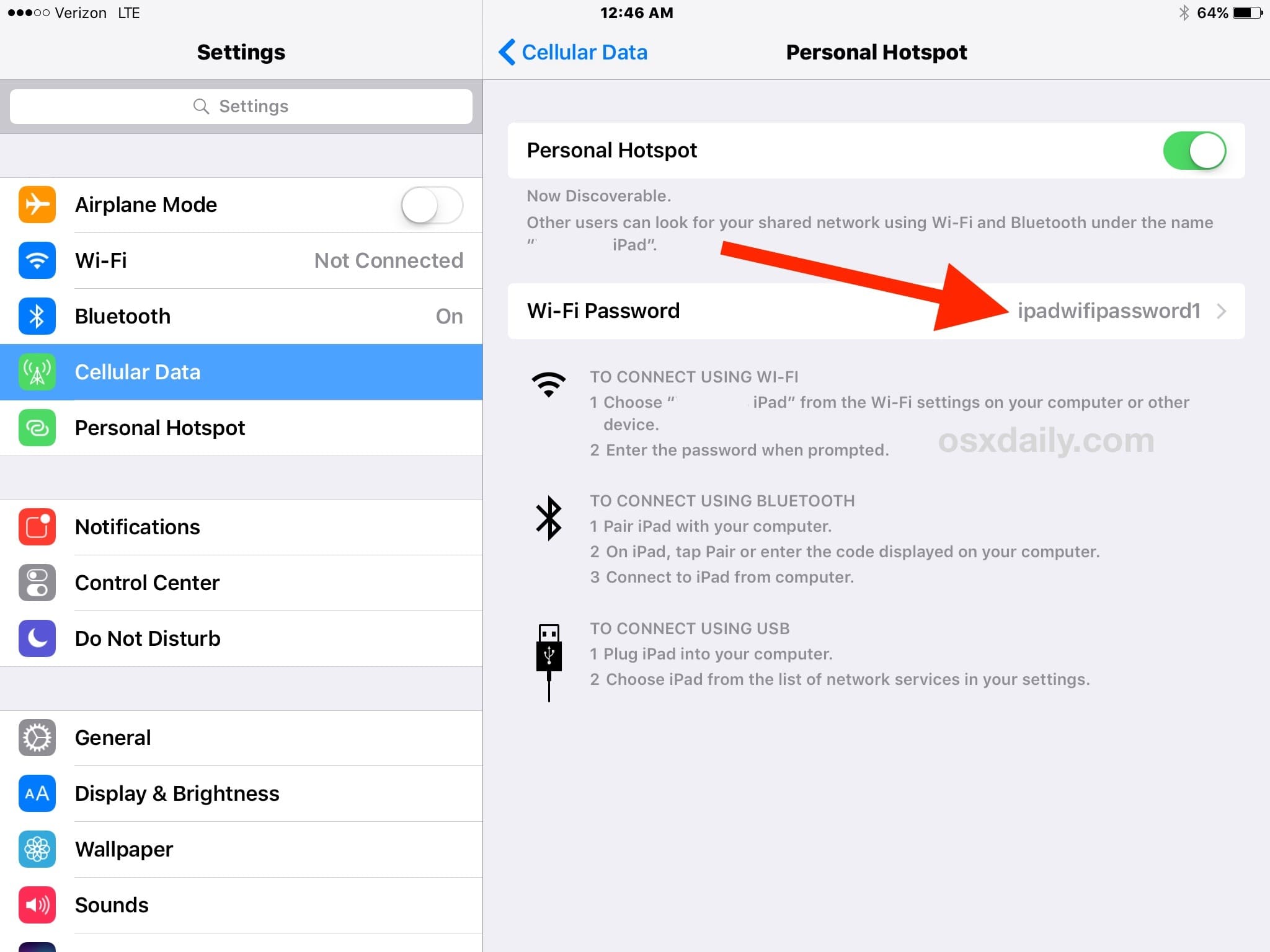 Как изменить пароль персональной Hotspot Wi-Fi на iPhone или iPad -  RuBookMac