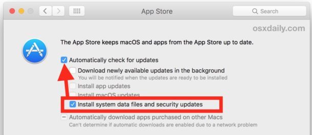 Убедитесь, что важные обновления безопасности установлены на Mac