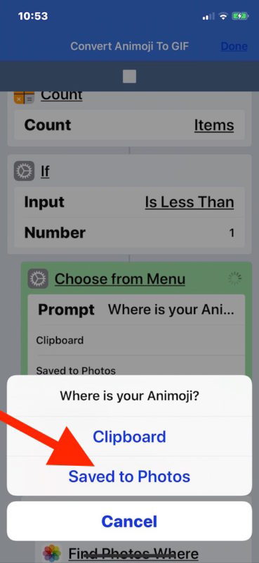 Преобразование Animoji в анимированный GIF на iPhone