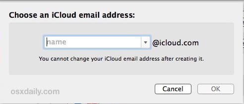 Выберите адрес электронной почты для iCloud