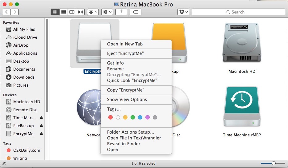 Расшифровка USB-накопителя на Mac