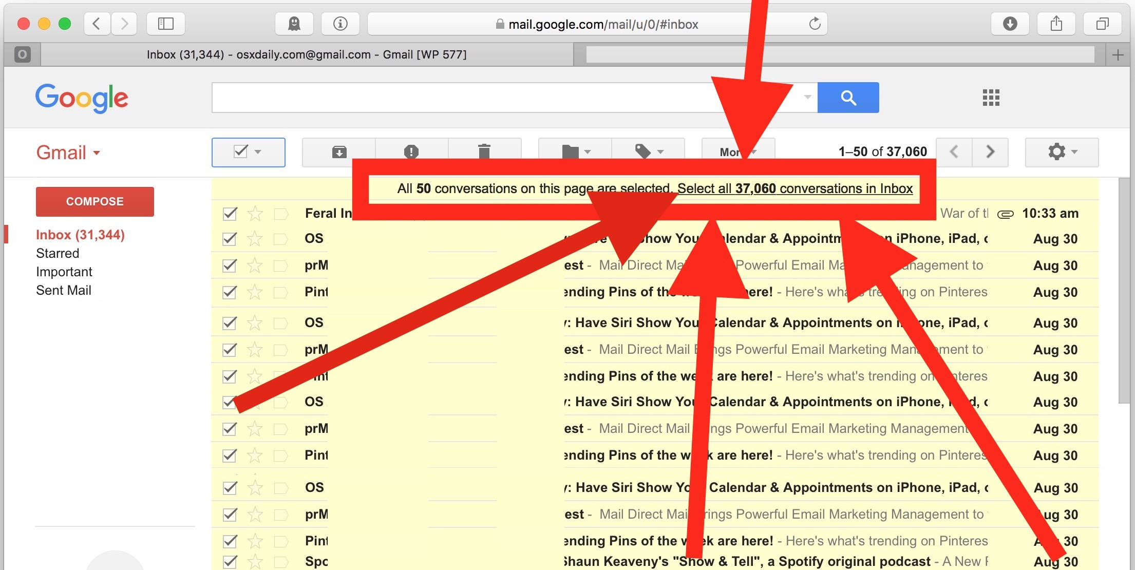 Как удалить все письма Gmail из почтовой учетной записи Google
