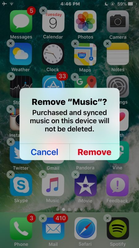 Как удалить приложение по умолчанию на iPhone или iPad, выбрав «Удалить»