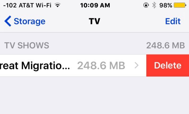 Удаление фильмов из TVapp в iOS