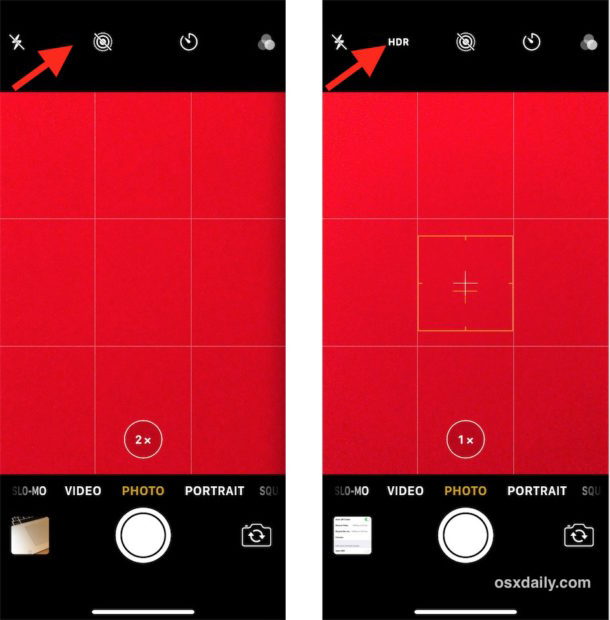 Параметры HDR вернулись в приложение «Камера» в Iphone