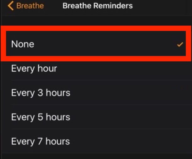 Отключите Breathe Reminders на Apple Watch