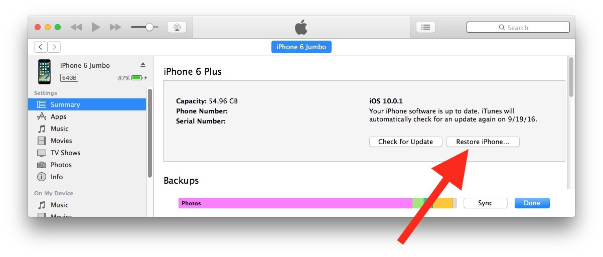 Переход на iOS 10 с iTunes