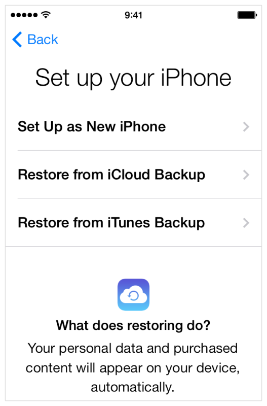 Настройка нового iPhone или восстановление из резервной копии