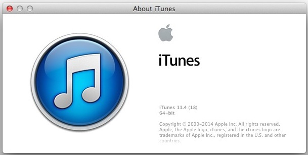 iTunes 11.4 понижен с iTunes 12