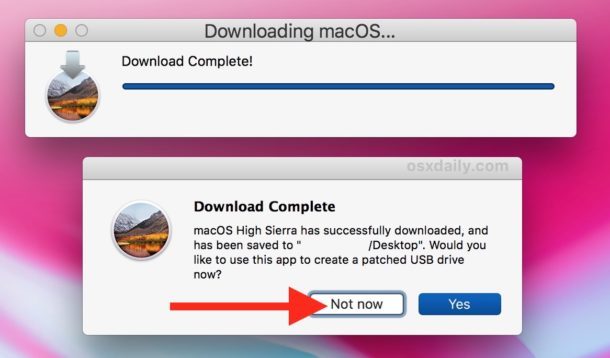 Загрузите полную версию установки macOS high sierra