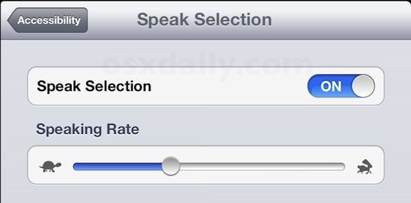 Включить выбор речи в iOS