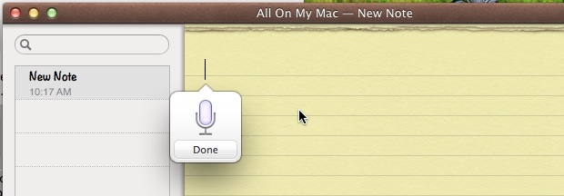 Диктовка в Mac OS X в действии, конвертирует речь в текст