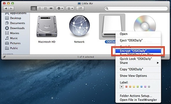 Как зашифровать диск в Mac OS X простым способом