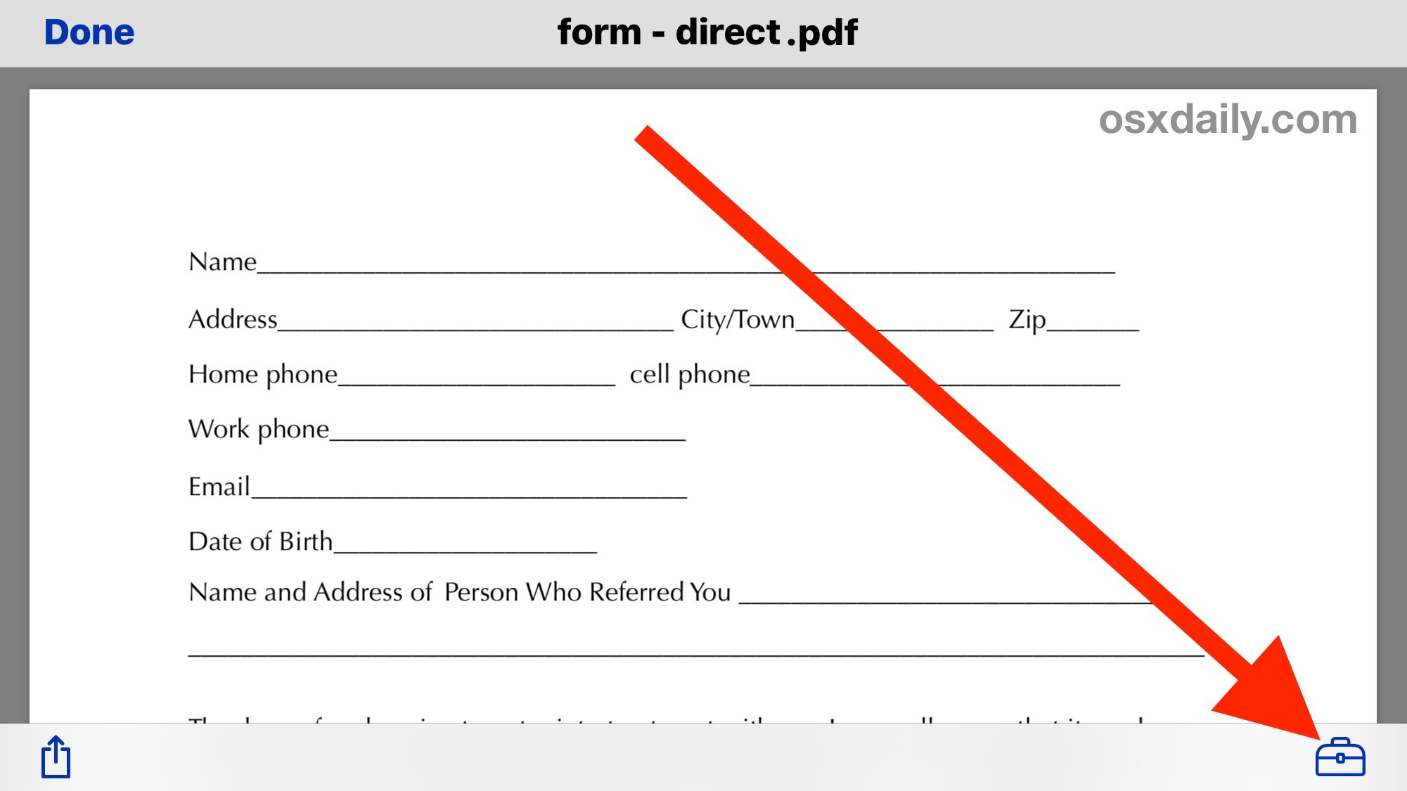 Заполните форму PDF и отредактируйте PDF с iPhone с помощью разметки