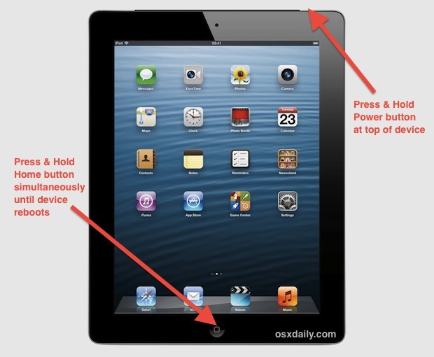 Принудительная перезагрузка iPad