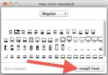 Установка шрифта значка Macintosh