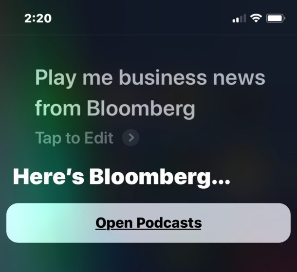 Слушать новости от Siri