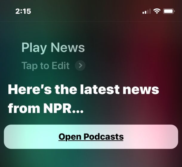 Слушать новости от Siri