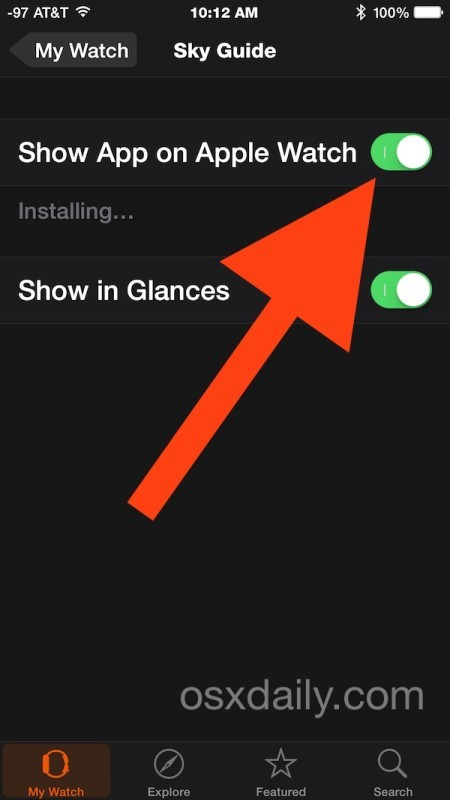 Установка приложения на Apple Watch с iPhone