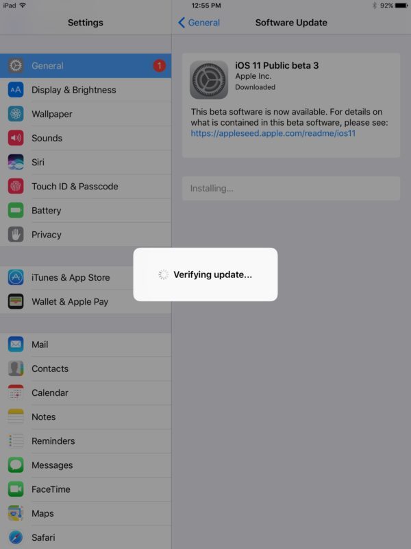 Проверка обновления iOS 11