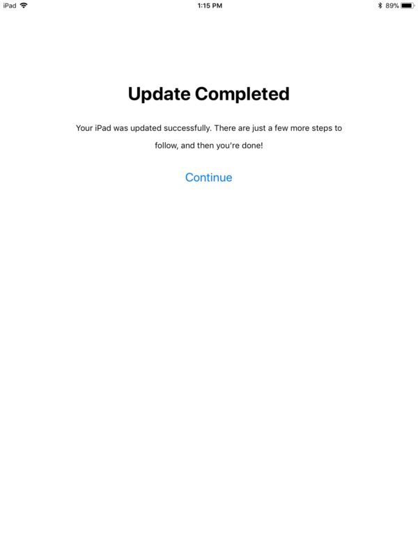 Завершена установка iOS 11 на iPad