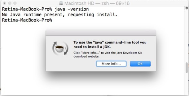 Установите java в OS X El Capitan