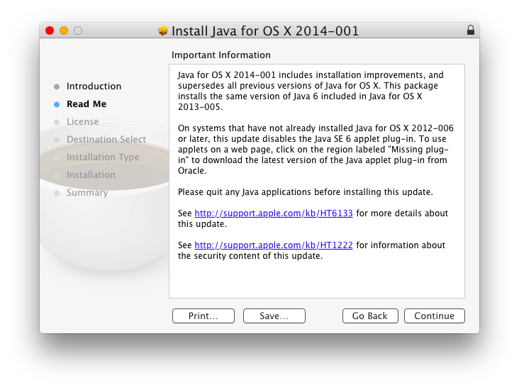 Установка Java в OS X Yosemite