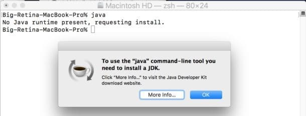 Начать установку Java на MacOS