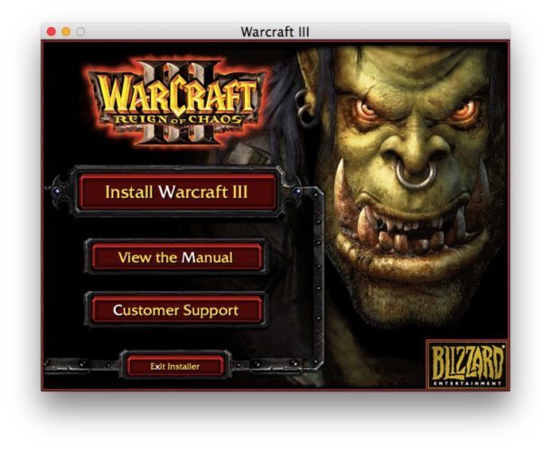 Установите Warcraft 3 на свой Mac
