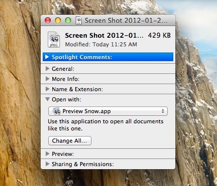 Сделать Snow Leopard Preview По умолчанию в OS X Lion