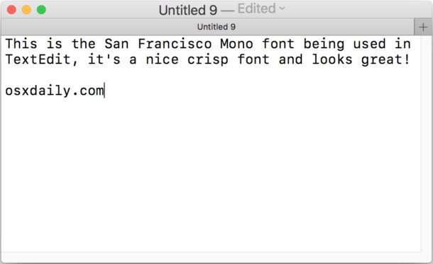 Шрифт SF Mono в Mac OS