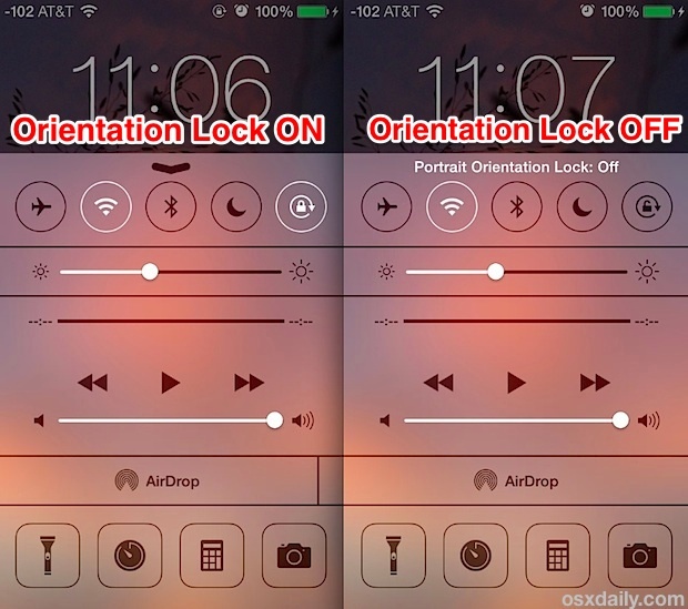 Использование блокировки ориентации в iOS 7