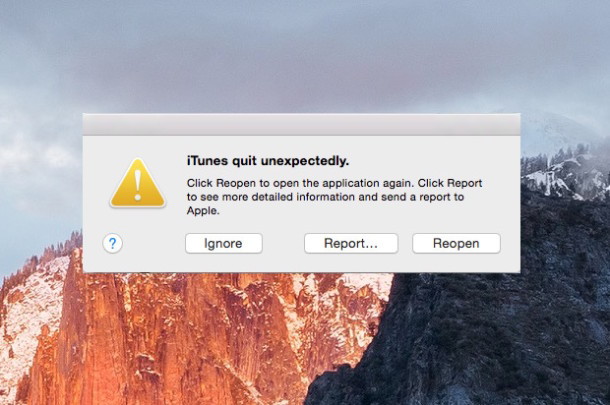 Приложение неожиданно завершает аварийный диалог отчета в Mac OS X