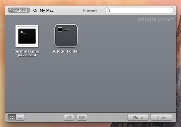 iCloud Folder, сделанная из OS X iCloud File Browser