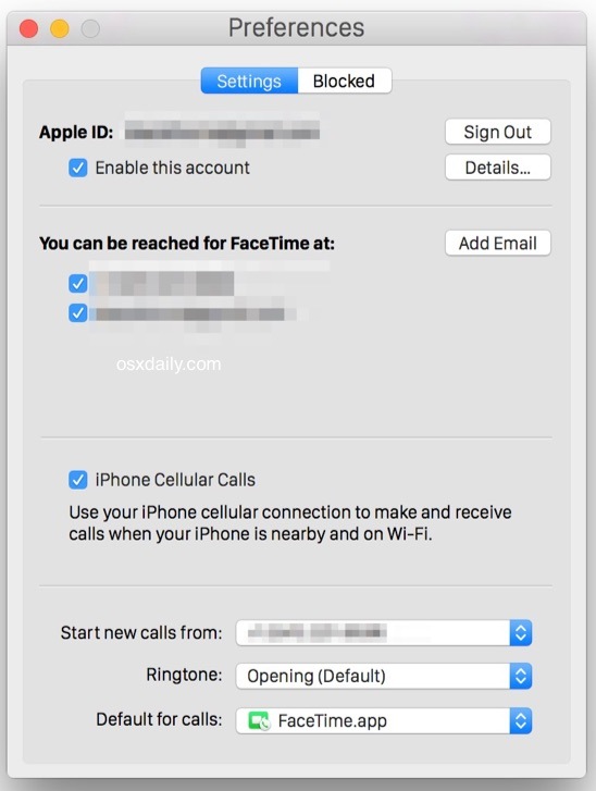 Включение iPhone сотовых вызовов на Mac