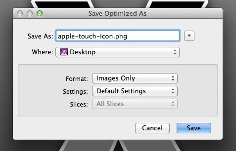 Создать значок Apple Touch