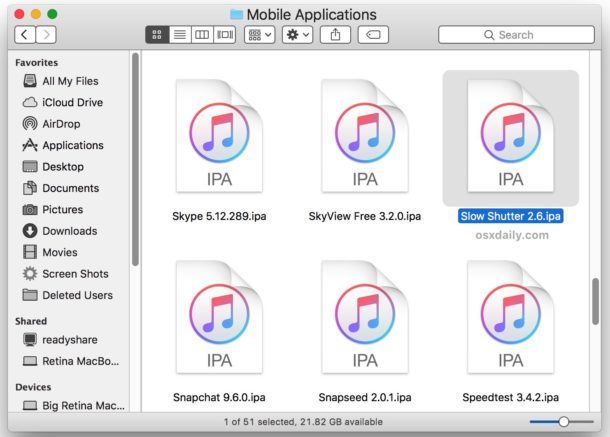 IPA-файлы приложений iOS на Mac