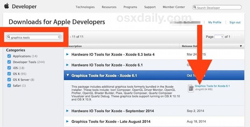 Где скачать графические утилиты для Xcode для Mac