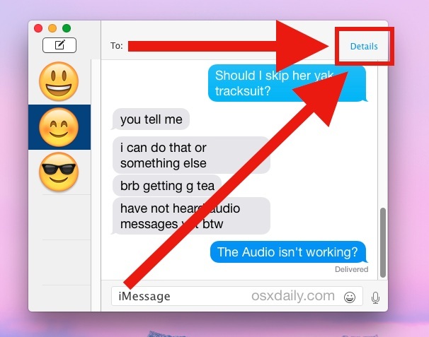 Отключить разговор в сообщениях для Mac с функцией «Не беспокоить» для обмена сообщениями