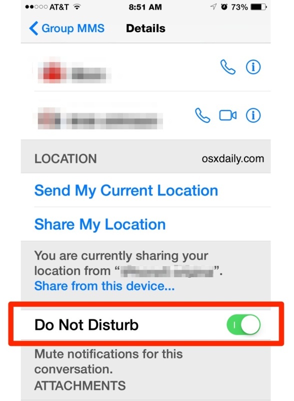 Отключить групповые сообщения в iOS